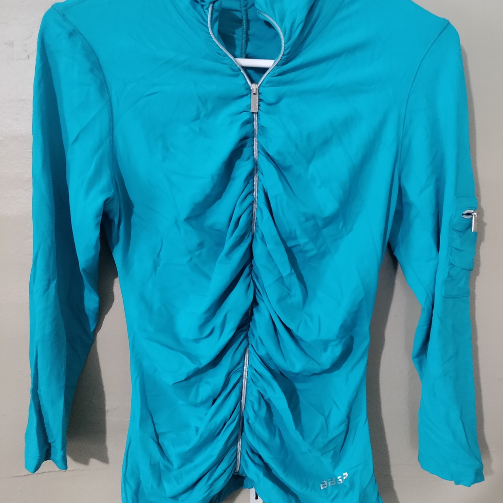 Bebe Teal Ruched Jacket